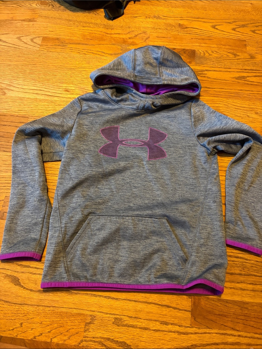 Under Armour Grey and Purple Girls' Hooded Pullover